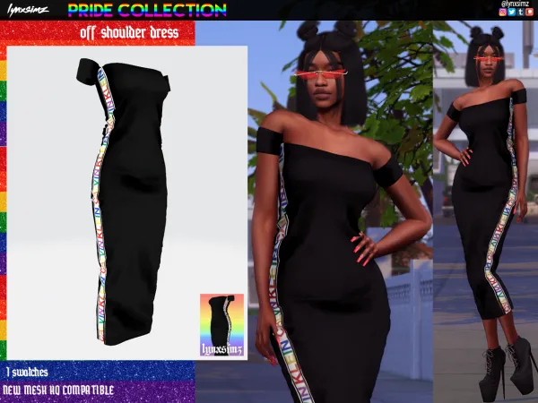 Alpha Lynxsimz OffshoulderDress by lynxsimz - The Sims 4 Custom Content