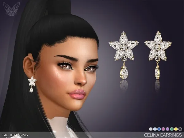 Alpha Celina Earrings by giuliettasims - The Sims 4 Custom Content