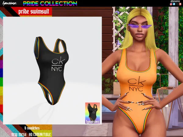 Alpha Lynxsimz PrideSwimsuit by lynxsimz - The Sims 4 Custom Content