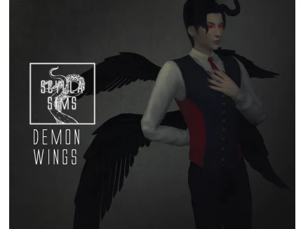 Alpha Demon Wings by simsfinds - The Sims 4 Custom Content