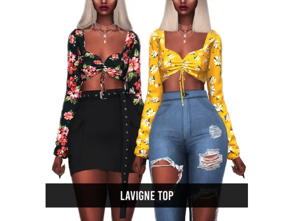 Alpha LAVIGNE TOP by kenzarsims - The Sims 4 Custom Content