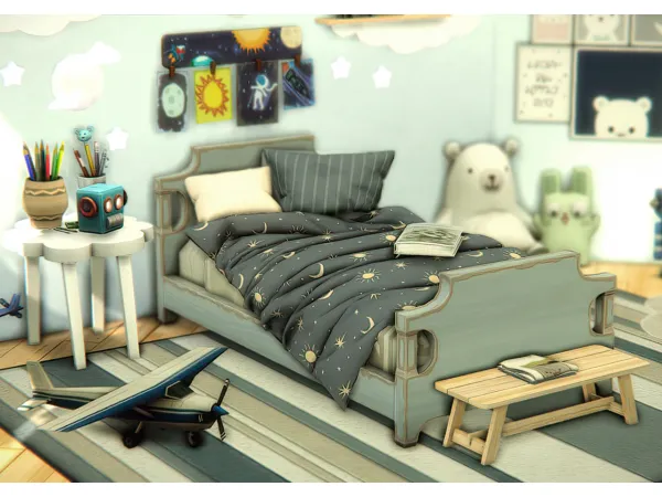 Alpha SUE TODDLERS BEDDING SET by simsfinds - The Sims 4 Custom Content