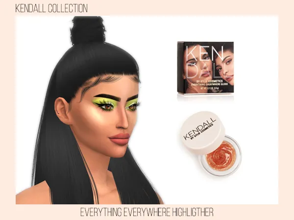 Alpha Kylie Cosmetics Highlighter Kendall Collection by fifthscreations - The Sims 4 Custom Content