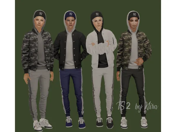 Bomber Jacket with Hoodie - The Sims 2 Custom Content