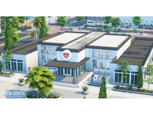 Maxis Match Modern hospital by simsfinds - The Sims 4 Custom Content