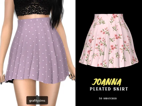 Alpha Joanna Pleated Skirt by grafity-cc - The Sims 4 Custom Content