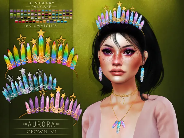 Alpha Blahberry Pancake Aurora Crown V1 by blahberry-pancake - The Sims 4 custom content