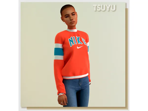 Alpha Tsuyu sweater by amelylina - The Sims 4 Custom Content