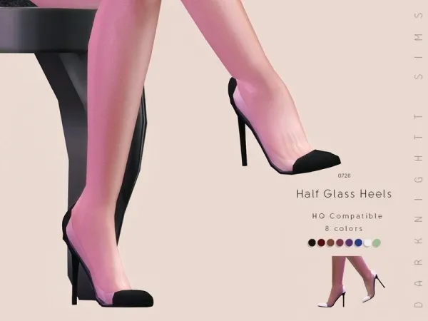 Maxis Match DarkNighTt's Half Glass Heels by thesimsresource - The Sims 4 Custom Content