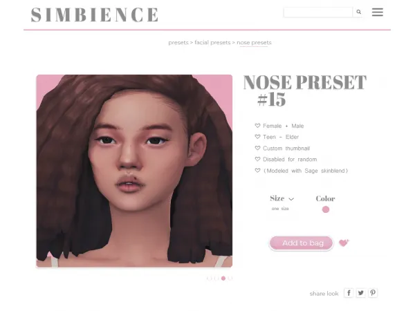 Maxis Match Nose preset 15 by simsfinds - The Sims 4 Custom Content