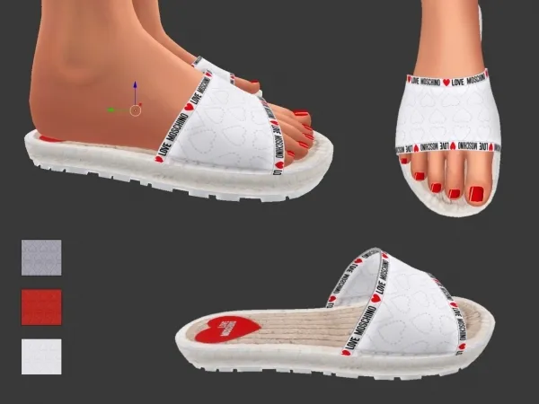 Alpha Moschino Flip Flops HQ by simsfinds - The Sims 4 custom content