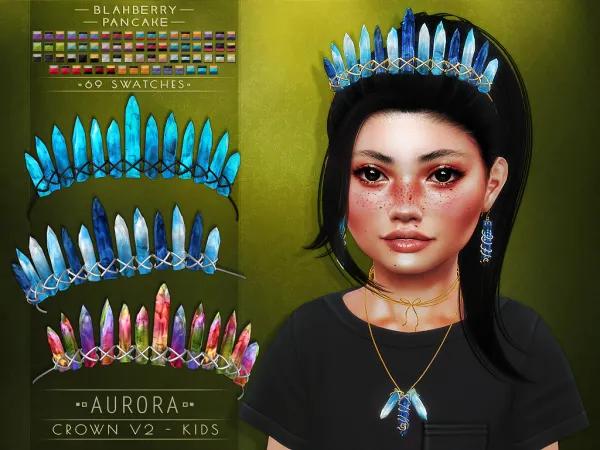 Alpha Blahberry Pancake Aurora Crown V2 KIDS by blahberry-pancake - The Sims 4 custom content