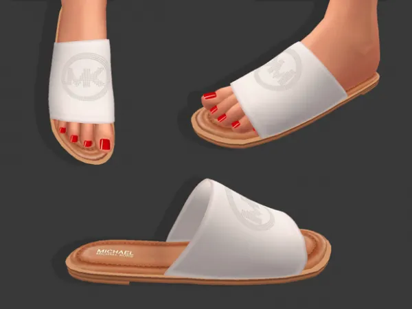 Alpha Luxuriah Michael Kors Leandra Slide Mules by simsfinds - The Sims 4 Custom Content
