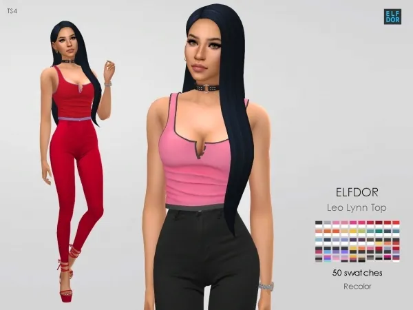 Alpha Leo Lynn Top RC by elfdor - The Sims 4 Custom Content