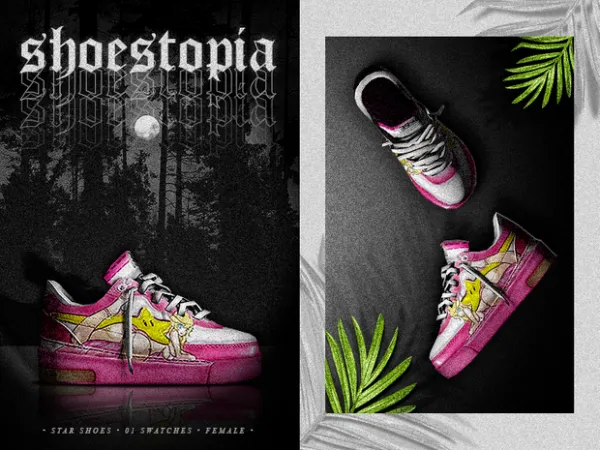 Alpha shoestopia star shoes by shoestopia - The Sims 4 custom content