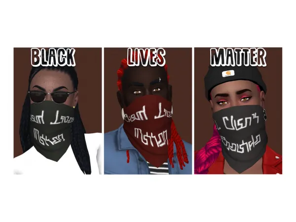 Maxis Match Black Lives Matter Similish Bandana Recolor by simsfinds - The Sims 4 Custom Content