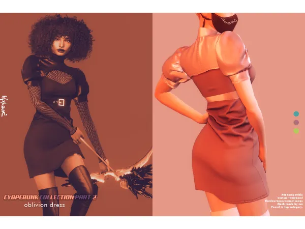 Alpha Oblivion Dress by serenity-cc - The Sims 4 Custom Content