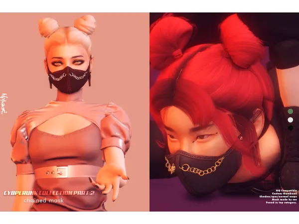 Alpha Chained Mask by serenity-cc - The Sims 4 Custom Content