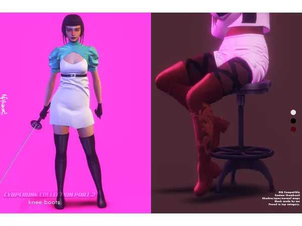 Alpha Knee Boots by serenity-cc - The Sims 4 Custom Content