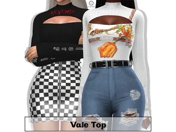 Alpha Vale Top by lumysims - The Sims 4 Custom Content