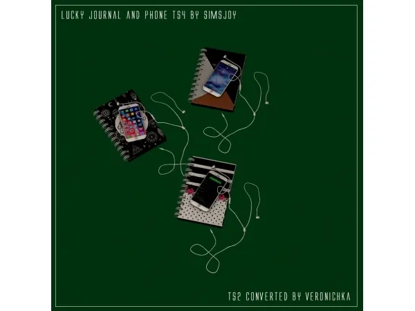 Lucky Journal and Phone by nikaonishko - The Sims 2 Custom Content