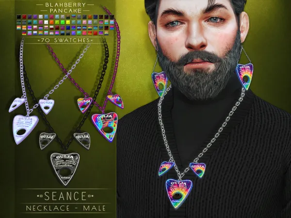 Alpha Blahberry Pancake Seance Necklace M by blahberry-pancake - The Sims 4 Custom Content