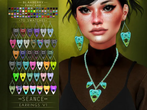 Alpha Blahberry Pancake Seance Earrings V1 by blahberry-pancake - The Sims 4 Custom Content