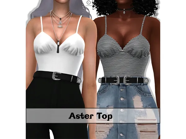 Alpha Aster Top by lumysims - The Sims 4 Custom Content