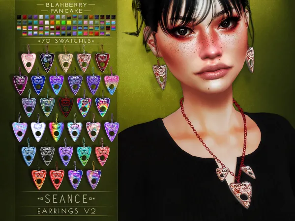 Alpha Blahberry Pancake Seance Earrings V2 by blahberry-pancake - The Sims 4 Custom Content