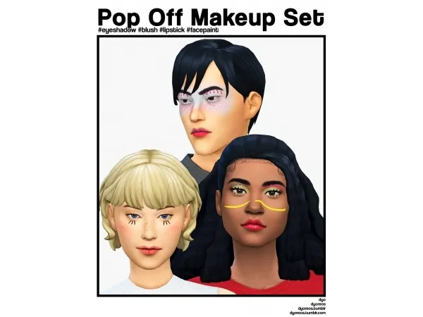 Maxis Match [Dyoreos] Pop Off Makeup Set - The Sims 4 Custom Content