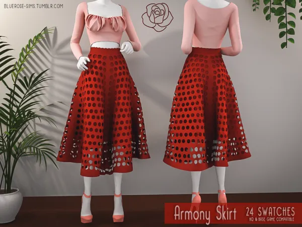 Alpha Armony Skirt BRsims by bluerose-sims - The Sims 4 custom content
