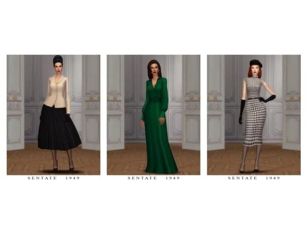 Maxis Match Sentate 1949 Haute Couture Collection by simsfinds - The Sims 4 Custom Content