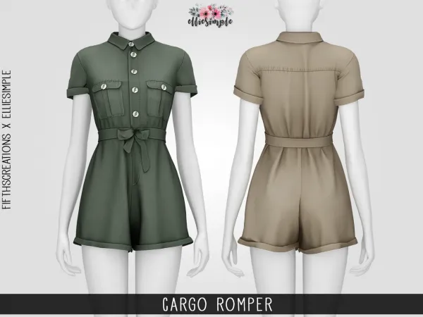 Alpha Elliesimple Cargo Romper - The Sims 4 Custom Content