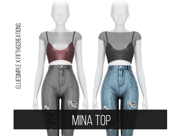Alpha MINA TOP by fifthscreations - The Sims 4 Custom Content