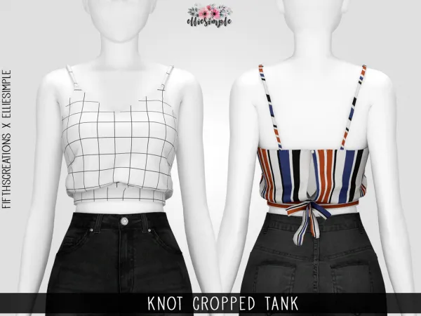 Alpha Elliesimple Knot Cropped Tank by elliesimple - The Sims 4 Custom Content