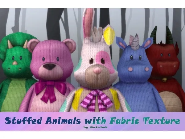 Maxis Match Stuffed Animals with Fabric by simsfinds - The Sims 4 Custom Content