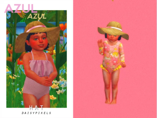 Alpha azul hat (for toddlers) by daisypixels - The Sims 4 Custom Content
