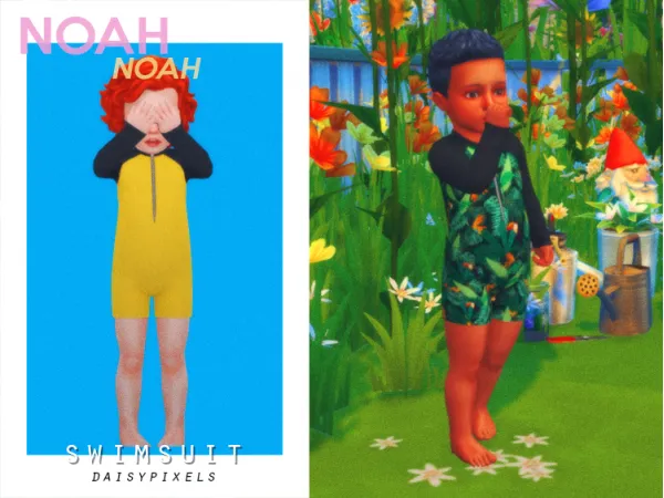 Alpha noah swimsuit (for toddlers) by daisypixels - The Sims 4 Custom Content
