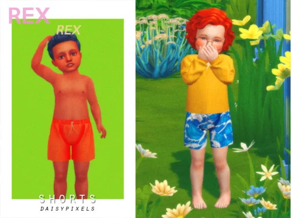 Alpha rex shorts (for toddlers) - The Sims 4 Custom Content