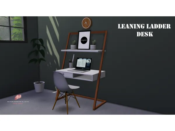 Alpha leaning ladder desk - The Sims 4 Custom Content
