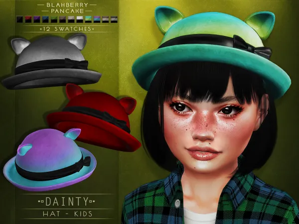 Alpha Blahberry Pancake Dainty Hat KIDS by blahberry-pancake - The Sims 4 Custom Content