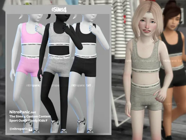 Alpha Sport Outfit CK Kid F by nitropanic - The Sims 4 Custom Content
