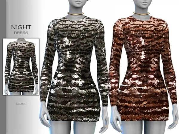 Alpha Suzue's Night Dress - The Sims 4 Custom Content