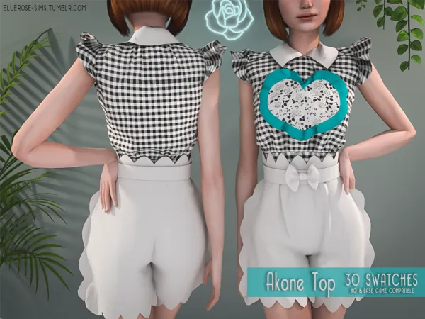 Alpha Akane top BRsims by bluerose-sims - The Sims 4 Custom Content
