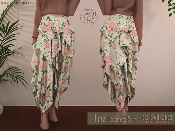 Alpha June Layered Skirt BRsims by bluerose-sims - The Sims 4 Custom Content
