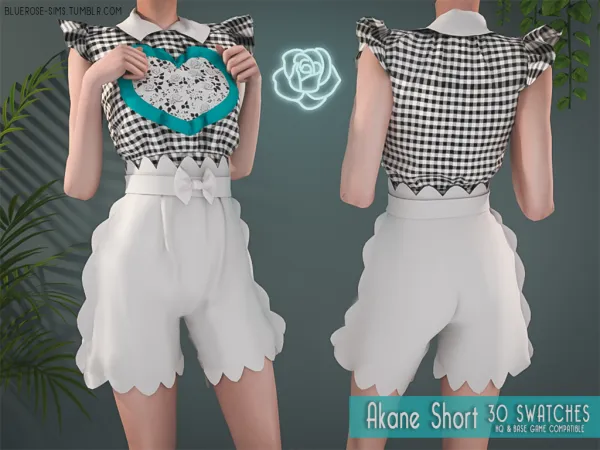 Alpha Akane Short BRsims by bluerose-sims - The Sims 4 Custom Content