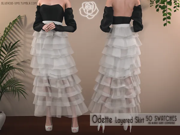 Alpha Odette Layered Skirt BRsims by bluerose-sims - The Sims 4 Custom Content