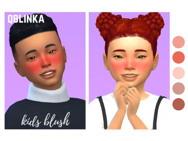 Maxis Match qblinkas kids blush by simsfinds - The Sims 4 Custom Content