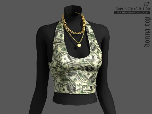 Alpha SC117 Donna Top by slayclassy - The Sims 4 Custom Content