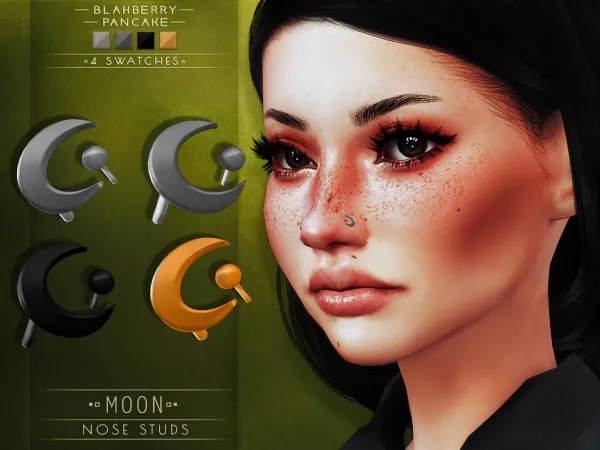 Alpha Blahberry Pancake Moon Nose Studs (3 versions) by blahberry-pancake - The Sims 4 Custom Content